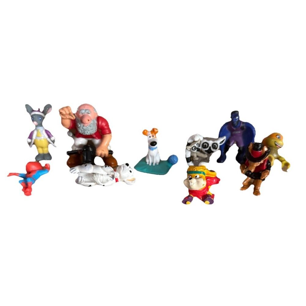 10 Lot VTG Disney & Others Mini Figures Dalmatian Ninja Turtles Spider Man Lemur